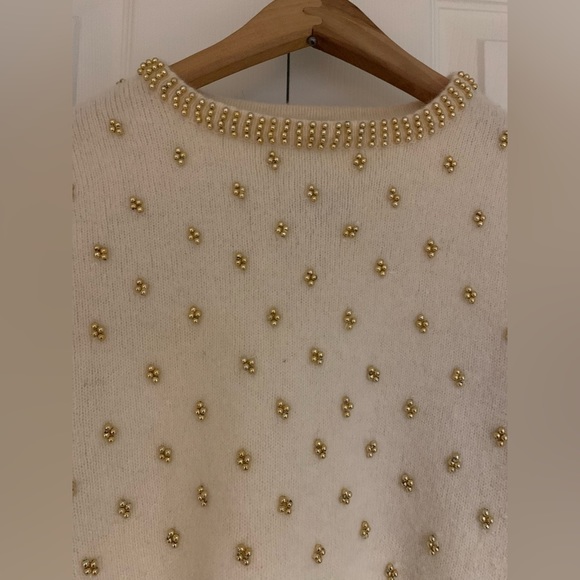 A. GIANNETTI 100% 2 PLY CASHMERE HAND BEADED  SWEATER - Picture 4 of 10